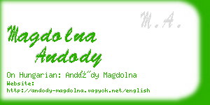 magdolna andody business card